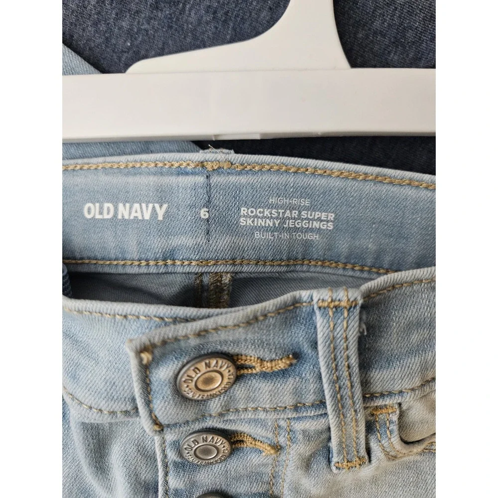 Girls Old Navy Rockstar Super Skinny Jeggings Sz 6 Light Denim‎